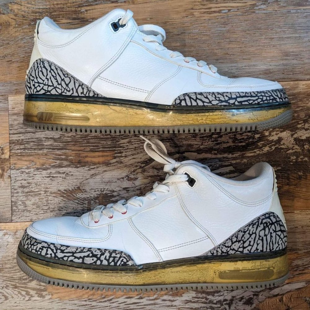 Nike Air Jordan Fusion AJF Force 1 323626-161 Men's Shoes Size US 14 White/Red